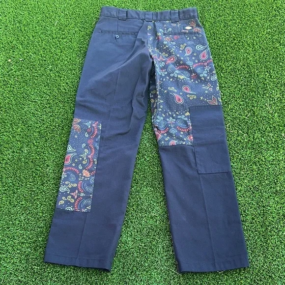 Dickies Men's Navy Cargo Pants with Paisley Design  BD3 - Picture 5 of 5